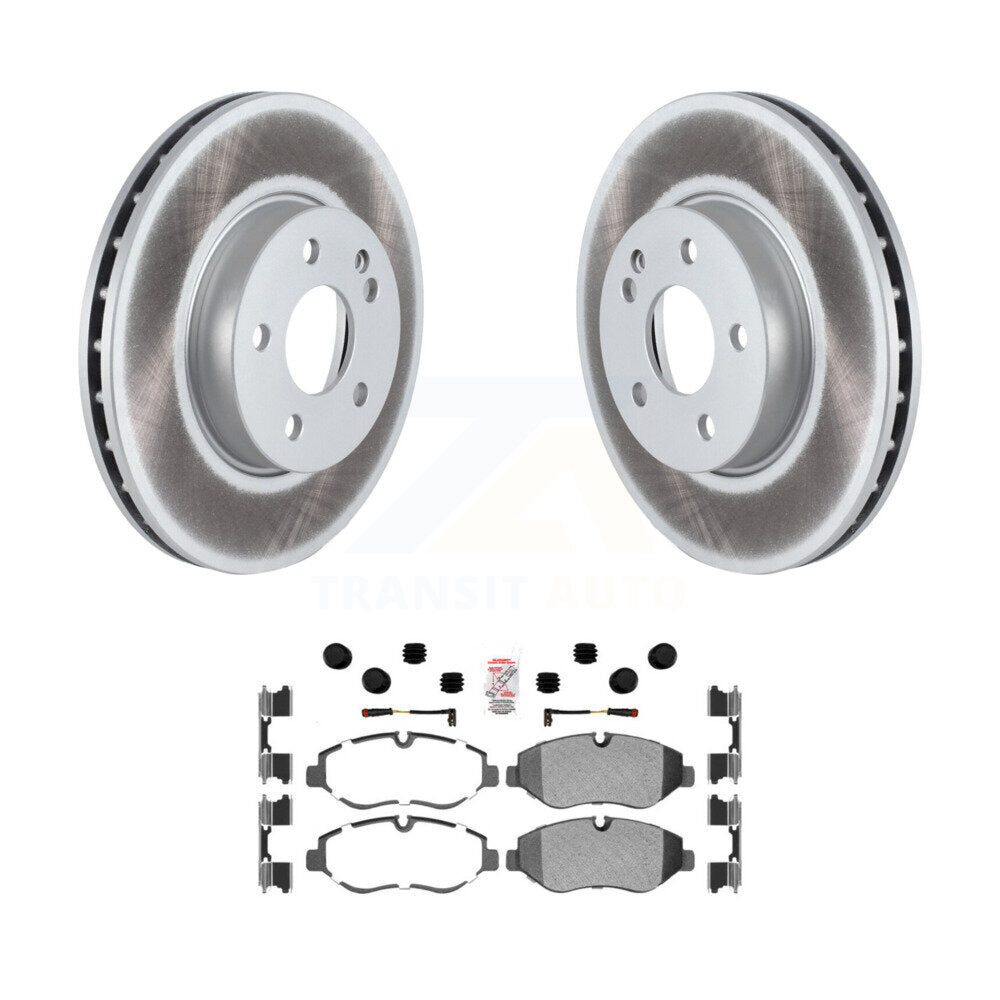 Front Coated Disc Brake Rotors & Semi-Metallic Pad Kit For 2016-2023 Mercedes-Benz Metris KGA-101045