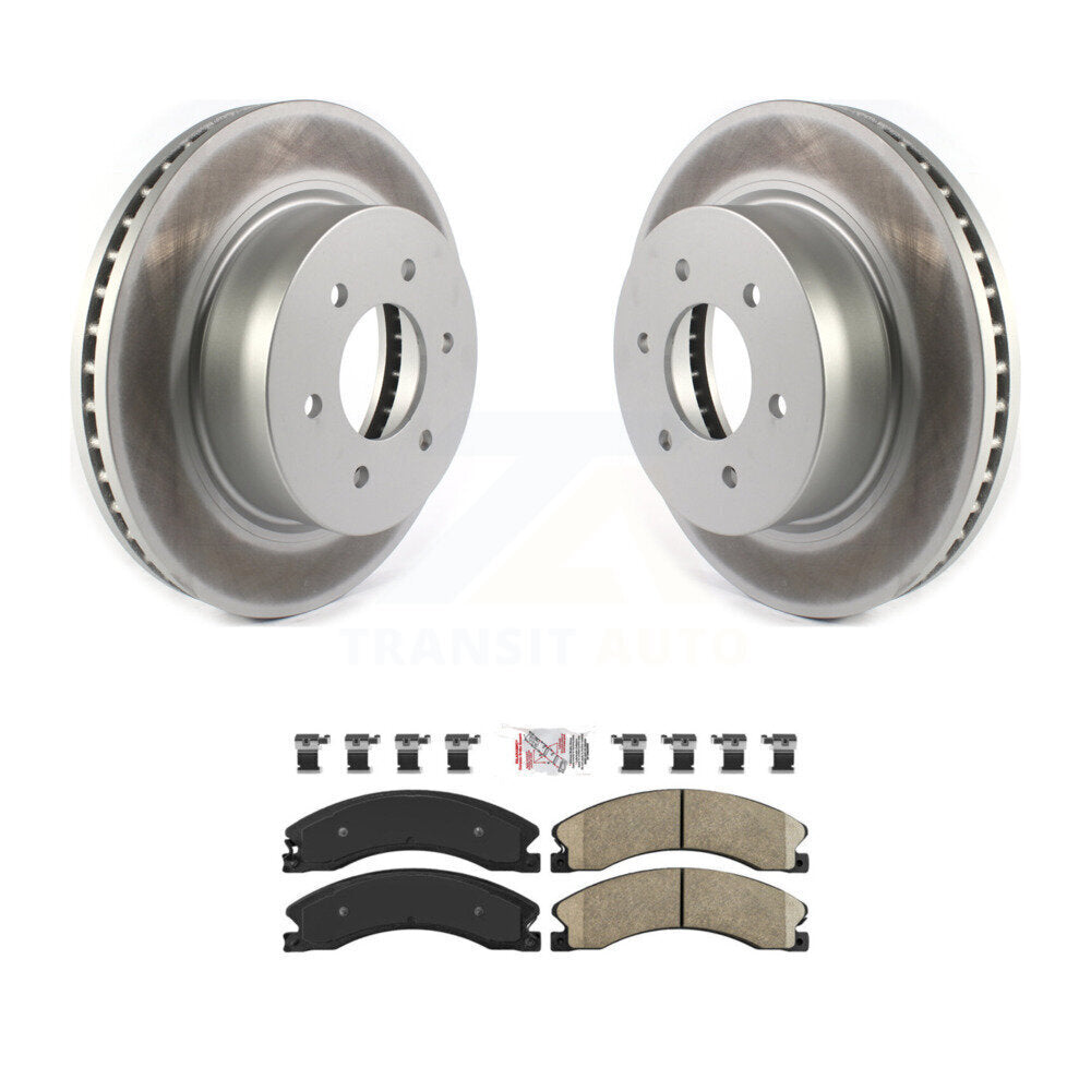Front Coated Disc Brake Rotors And Ceramic Pads Kit For 2016-2024 Nissan TITAN XD KGA-101048