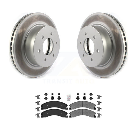 Front Coated Disc Brake Rotors And Semi-Metallic Pads Kit For 2016-2024 Nissan TITAN XD KGA-101049