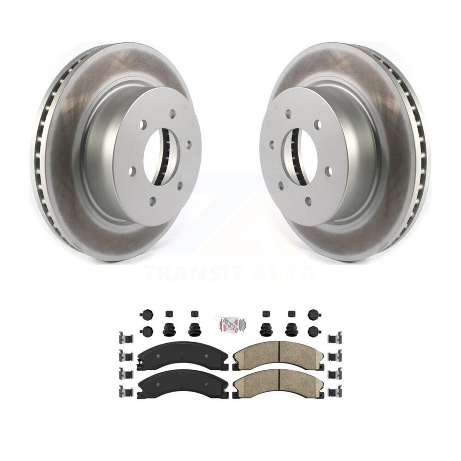 Front Coated Disc Brake Rotors And Ceramic Pads Kit For 2016-2024 Nissan TITAN XD KGA-101050