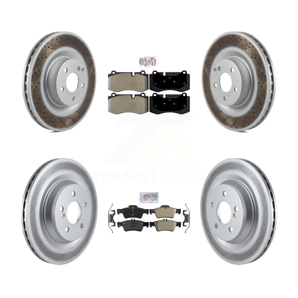 Front Rear Semi-Metallic Pad Coat Brake Rotors Kit For Mercedes-Benz S550 S450 SL550 S350 KGA-101055
