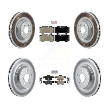 Front Rear Semi-Metallic Pad Coat Brake Rotors Kit For Mercedes-Benz S550 S450 SL550 S350 KGA-101055