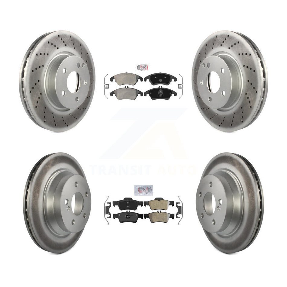 Front Rear Semi-Metallic Pad And Coated Disc Brake Rotors Kit For Mercedes-Benz E350 E400 KGA-101061