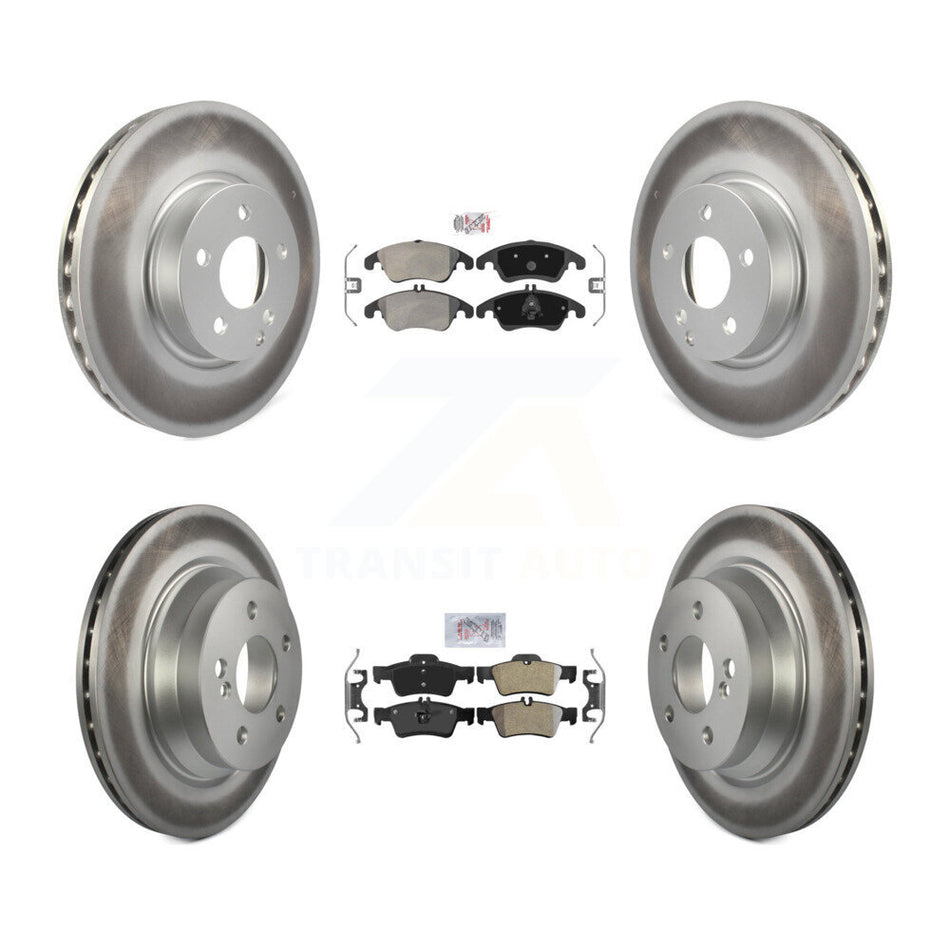 Front Rear Semi-Metallic Pad And Coated Disc Brake Rotors Kit For Mercedes-Benz E350 E400 KGA-101062