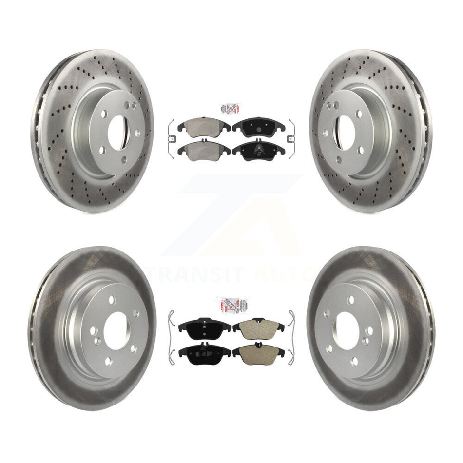 Front Rear Semi-Metallic Pad Coated Disc Brake Rotor Kit For Mercedes-Benz C300 C350 E350 KGA-101063