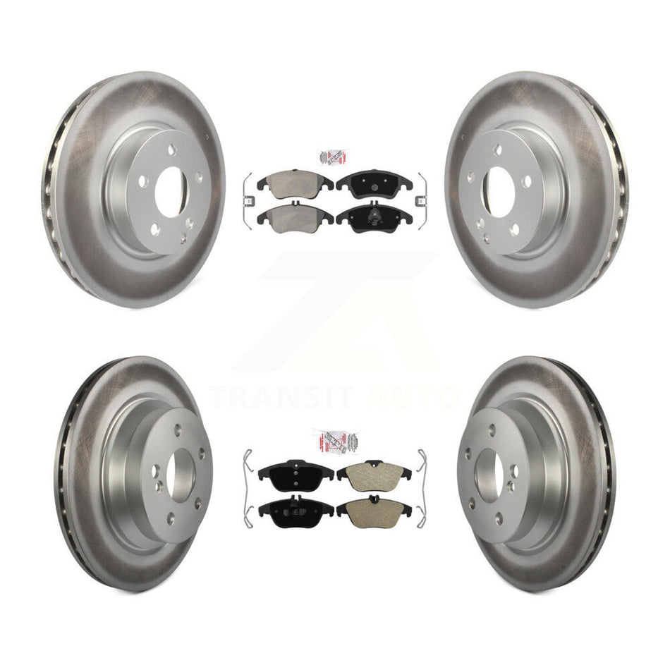 Front Rear Semi-Metallic Pads And Coated Disc Brake Rotors Kit For Mercedes-Benz E400 KGA-101066