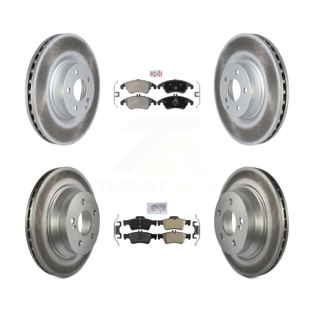 Front Rear Semi-Metallic Pads And Coated Disc Brake Rotors Kit For Mercedes-Benz E400 KGA-101067