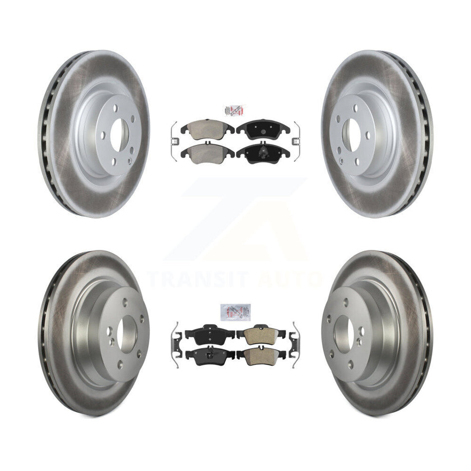 Front Rear Semi-Metallic Pads And Coated Disc Brake Rotors Kit For Mercedes-Benz E400 KGA-101067