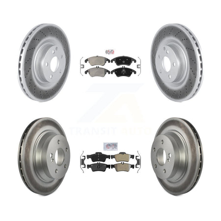 Front Rear Semi-Metallic Pads And Coated Disc Brake Rotors Kit For Mercedes-Benz E400 KGA-101068