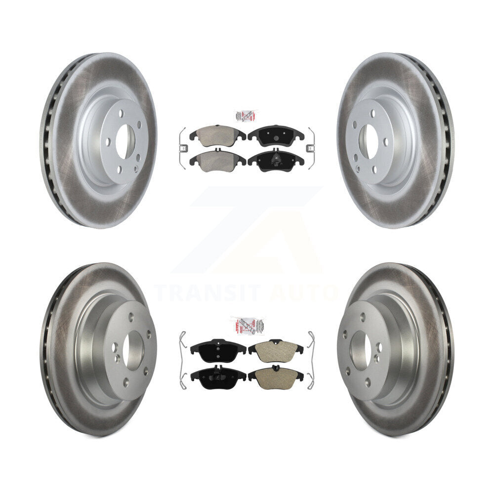 Front Rear Semi-Metallic Pads And Coated Disc Brake Rotors Kit For Mercedes-Benz E400 KGA-101069