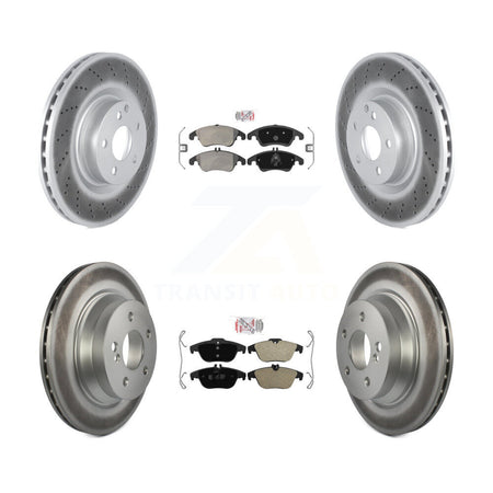 Front Rear Semi-Metallic Pads And Coated Disc Brake Rotors Kit For Mercedes-Benz E400 KGA-101070