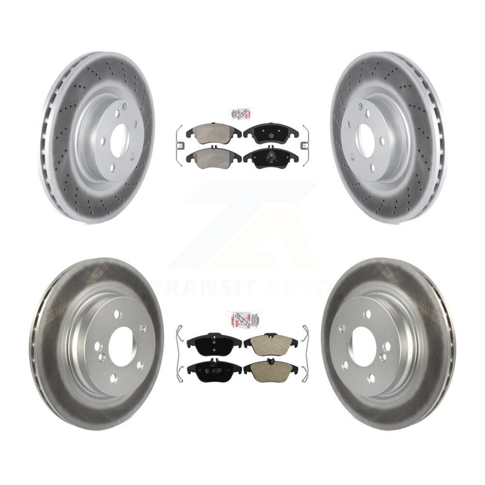 Front Rear Semi-Metallic Pads And Coated Disc Brake Rotors Kit For Mercedes-Benz E550 KGA-101073