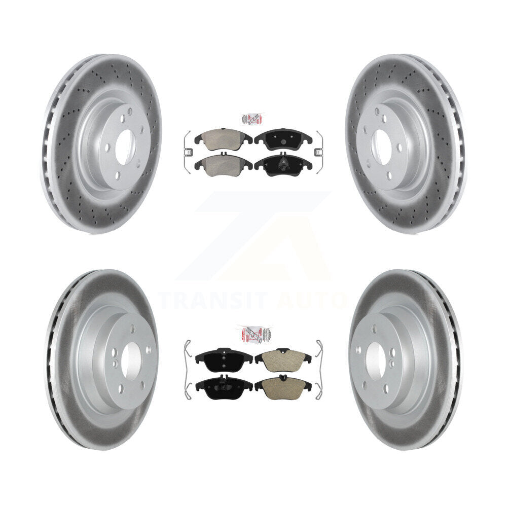 Front Rear Semi-Metallic Pads And Coated Disc Brake Rotors Kit For Mercedes-Benz E550 KGA-101074