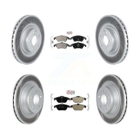 Front Rear Semi-Metallic Pads And Coated Disc Brake Rotors Kit For Mercedes-Benz E550 KGA-101074