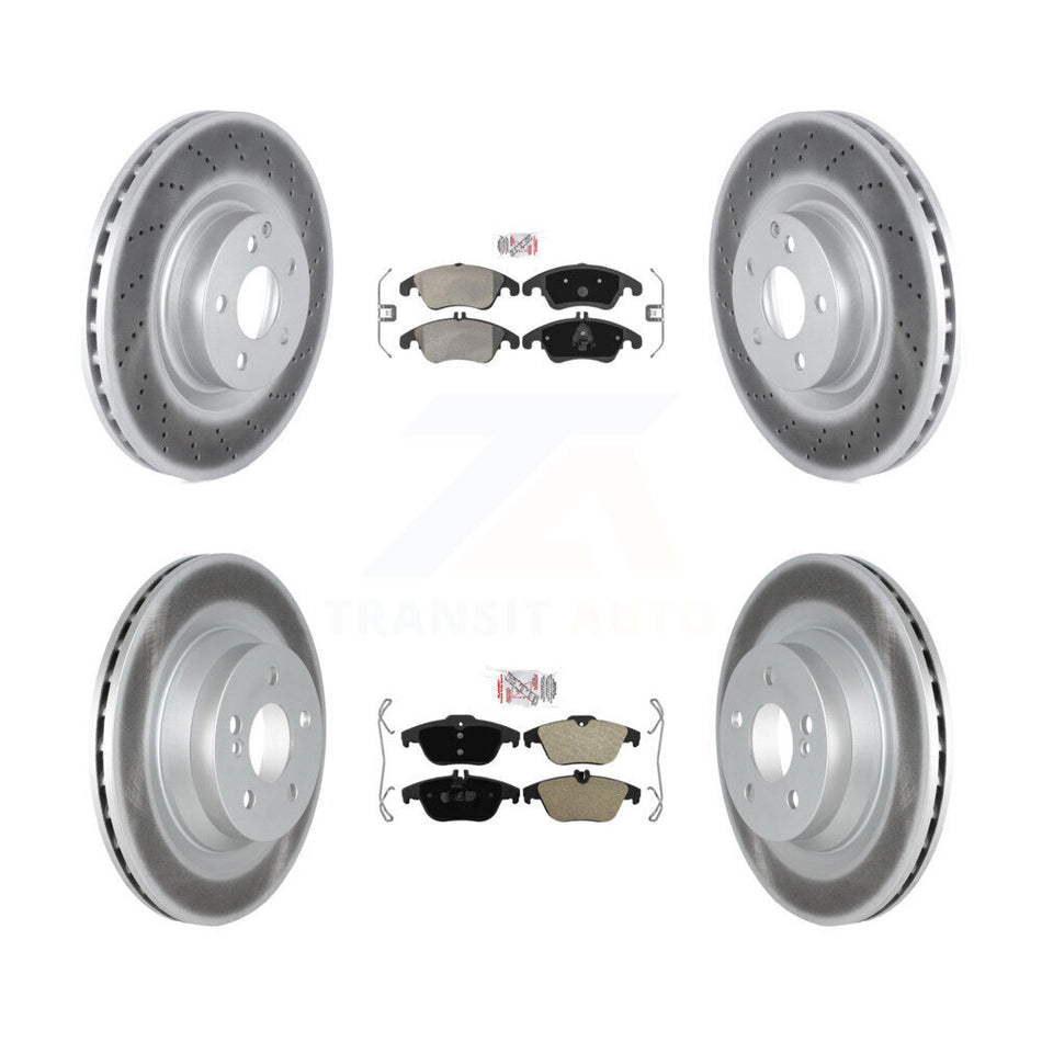 Front Rear Semi-Metallic Pads And Coated Disc Brake Rotors Kit For Mercedes-Benz E550 KGA-101074