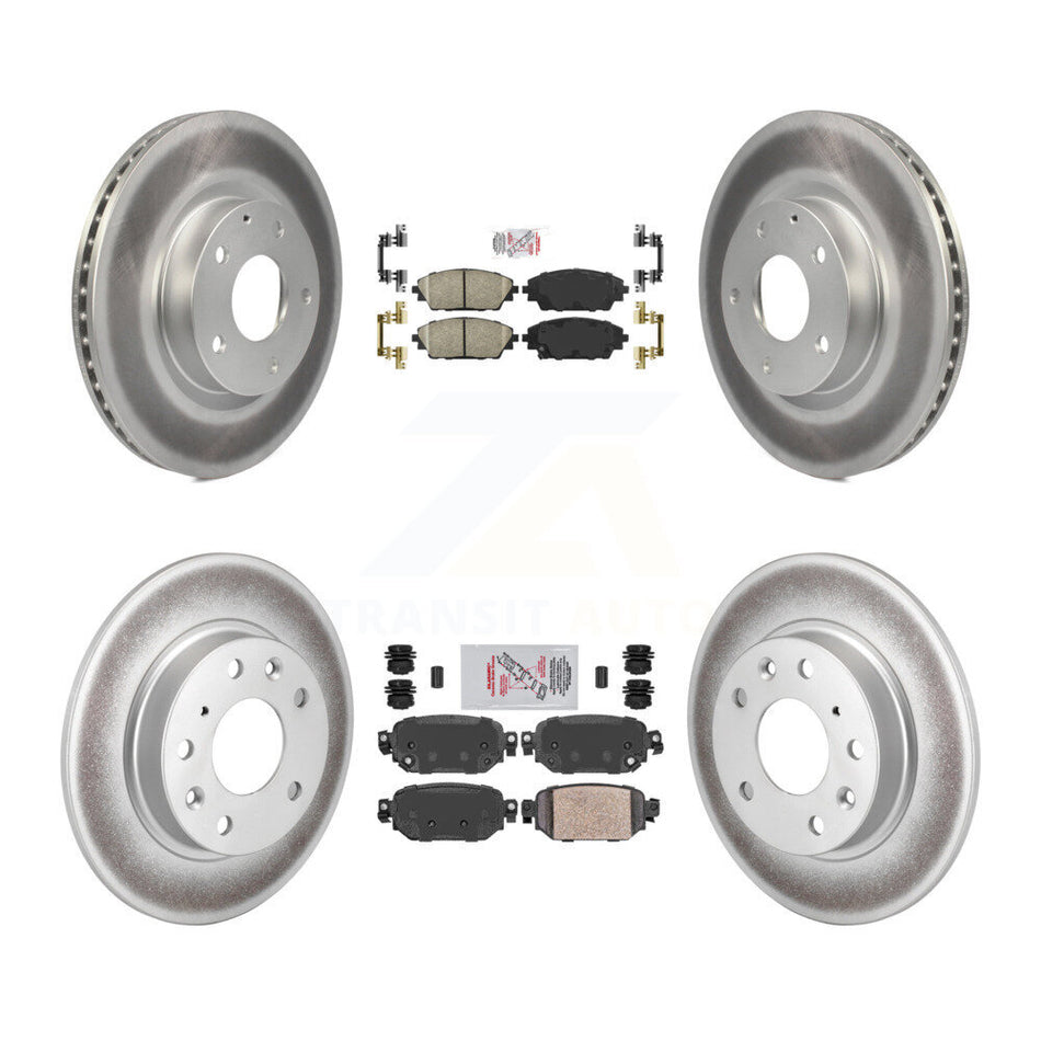 Front Rear Ceramic Pads And Coated Disc Brake Rotors Kit For 2019-2022 Mazda CX-3 AWD KGA-101082