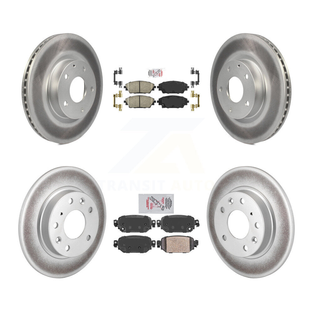 Front Rear Ceramic Pads And Coated Disc Brake Rotors Kit For 2019-2022 Mazda CX-3 AWD KGA-101083