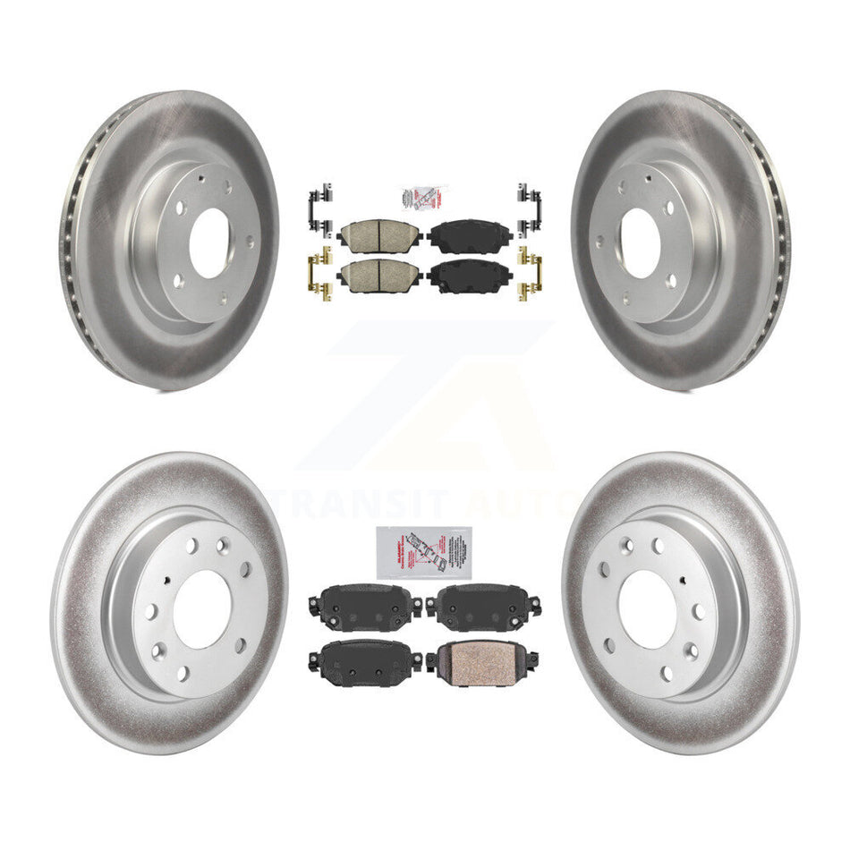 Front Rear Ceramic Pads And Coated Disc Brake Rotors Kit For 2019-2022 Mazda CX-3 AWD KGA-101083