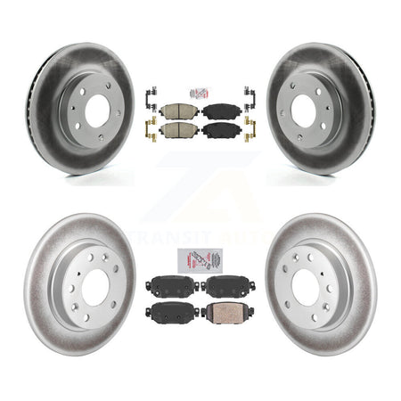 Front Rear Ceramic Pads And Coated Disc Brake Rotors Kit For 2019-2022 Mazda CX-3 FWD KGA-101085