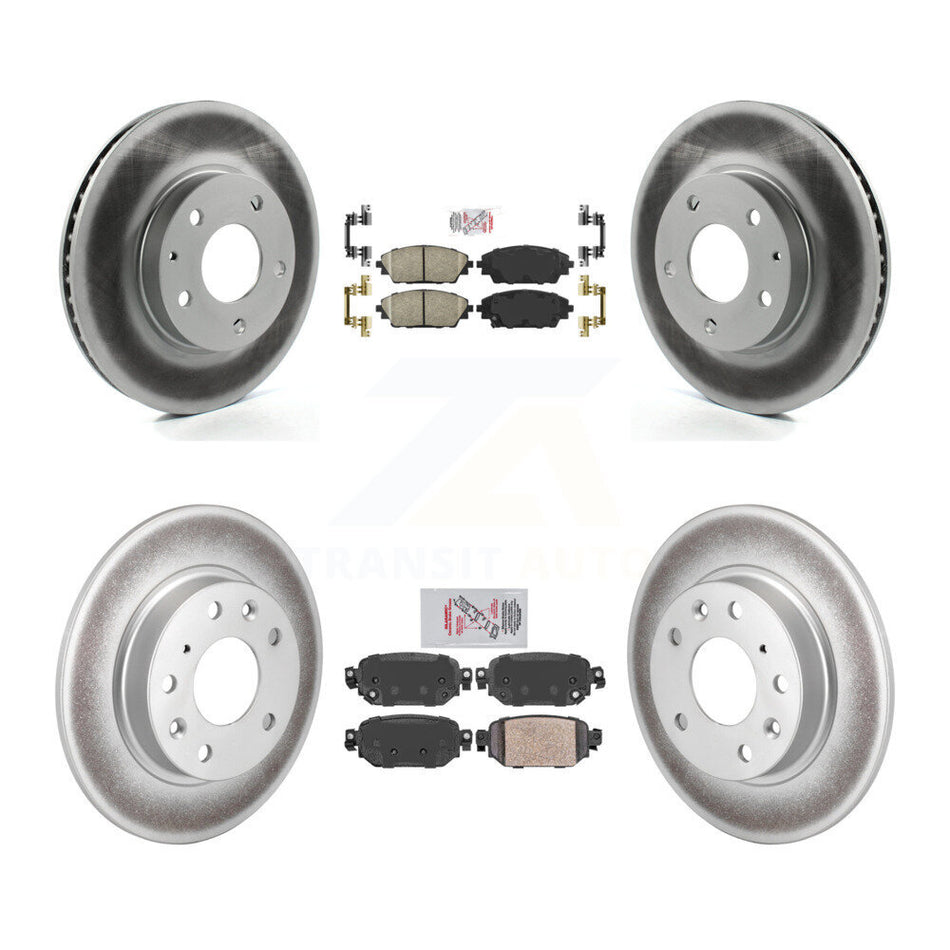 Front Rear Ceramic Pads And Coated Disc Brake Rotors Kit For 2019-2022 Mazda CX-3 FWD KGA-101085