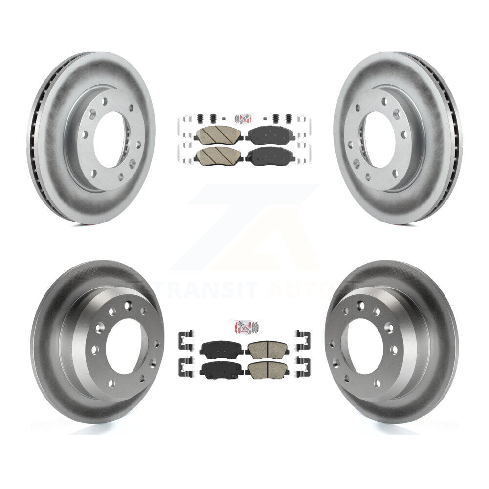 Front Rear Ceramic Pads And Coated Disc Brake Rotors Kit For Kia Sedona Hyundai Entourage KGA-101086