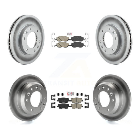 Front Rear Ceramic Pads And Coated Disc Brake Rotors Kit For Kia Sedona Hyundai Entourage KGA-101089