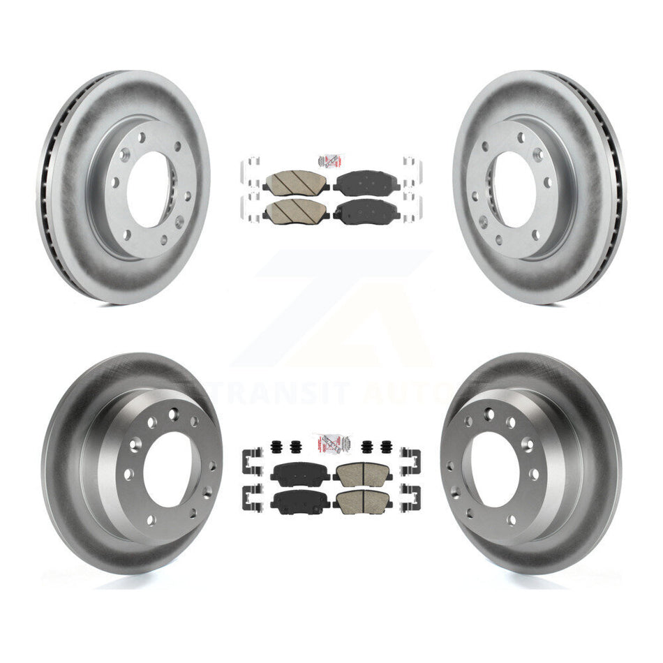 Front Rear Ceramic Pads And Coated Disc Brake Rotors Kit For Kia Sedona Hyundai Entourage KGA-101089