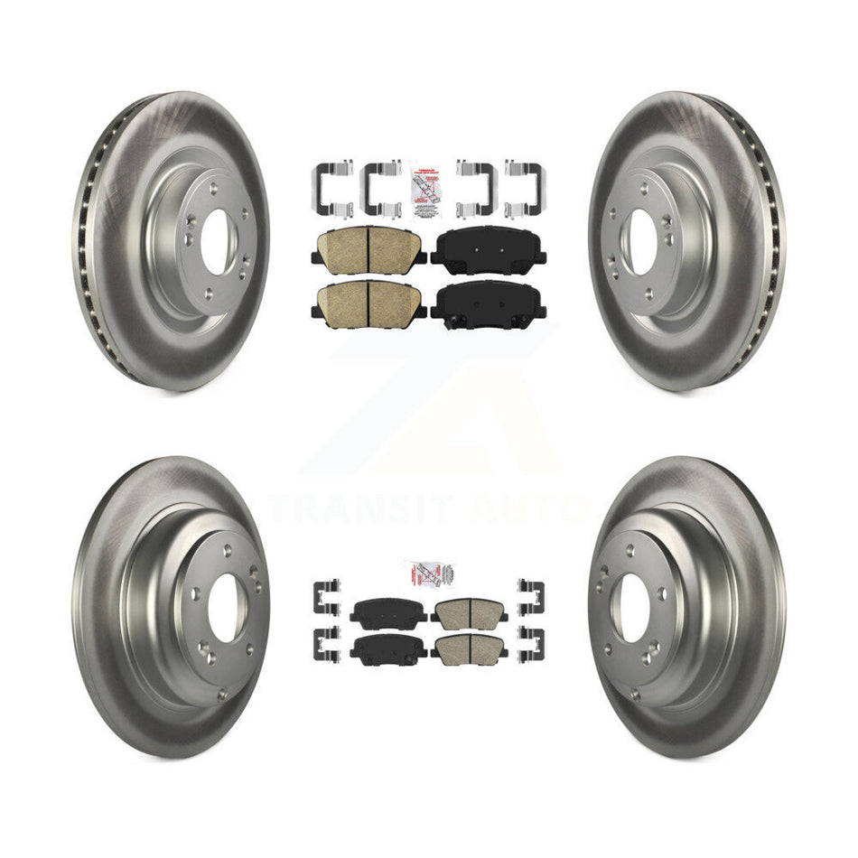 Front Rear Ceramic Pads And Coated Disc Brake Rotors Kit For Hyundai Genesis Coupe KGA-101103