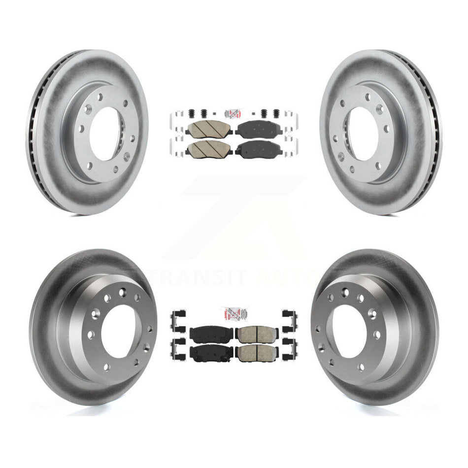 Front Ceramic Rear Semi-Metallic Pad Coat Disc Brake Rotors Kit For Hyundai Entourage Kia KGA-101111