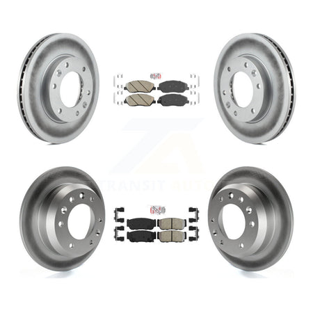 Front Ceramic Rear Semi-Metallic Pad Coat Disc Brake Rotors Kit For Hyundai Entourage Kia KGA-101112