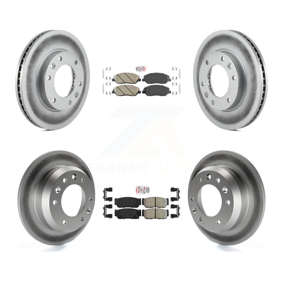Front Ceramic Rear Semi-Metallic Pad Coat Disc Brake Rotors Kit For Hyundai Entourage Kia KGA-101112