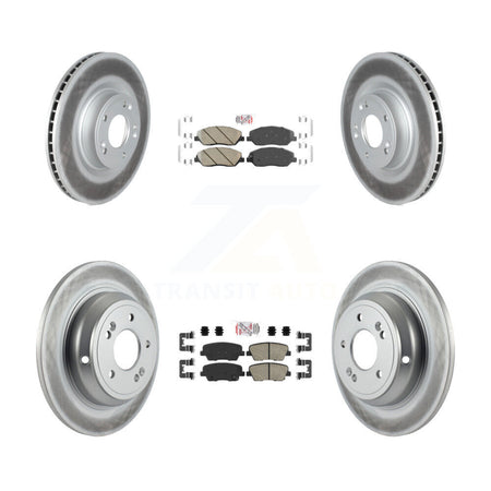 Front Rear Ceramic Pads And Coated Disc Brake Rotors Kit For Hyundai Genesis 3.8L KGA-101117