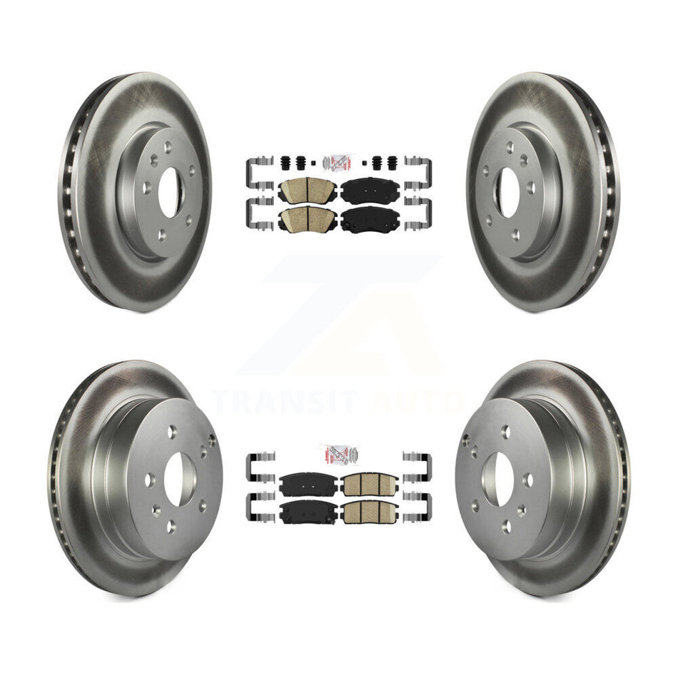 Front Rear Ceramic Pad And Coated Disc Brake Rotors Kit For Chevrolet Equinox GMC Terrain KGA-101123
