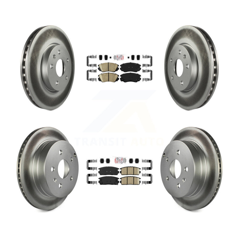 Front Rear Ceramic Pad And Coated Disc Brake Rotors Kit For Chevrolet Equinox GMC Terrain KGA-101125