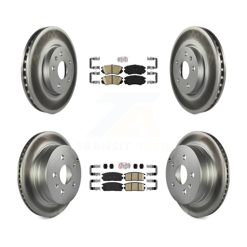 Front Rear Ceramic Pad And Coated Disc Brake Rotors Kit For Chevrolet Equinox GMC Terrain KGA-101126