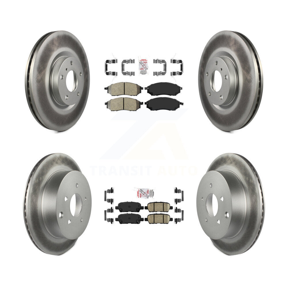 Front Semi-Metallic Rear Ceramic Pads And Coated Disc Brake Rotors Kit For Nissan Murano KGA-101133