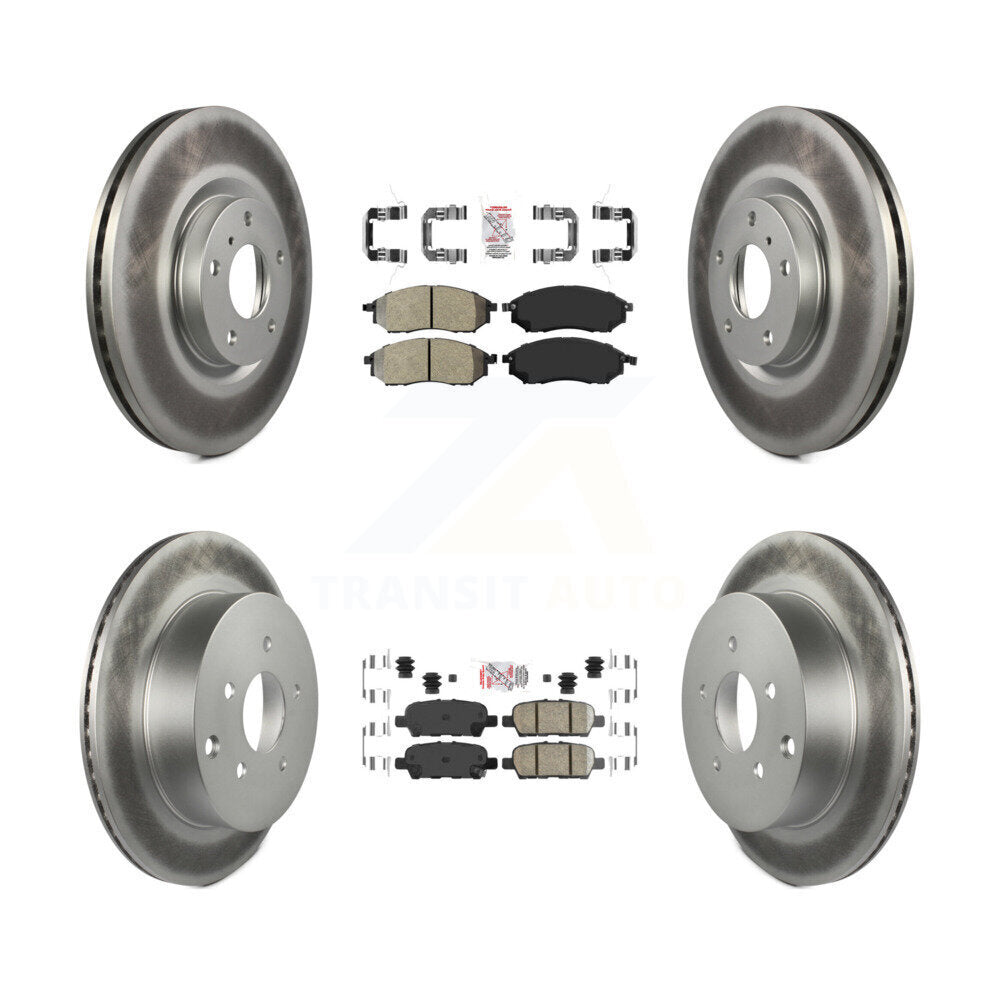 Front Semi-Metallic Rear Ceramic Pads And Coated Disc Brake Rotors Kit For Nissan Murano KGA-101136