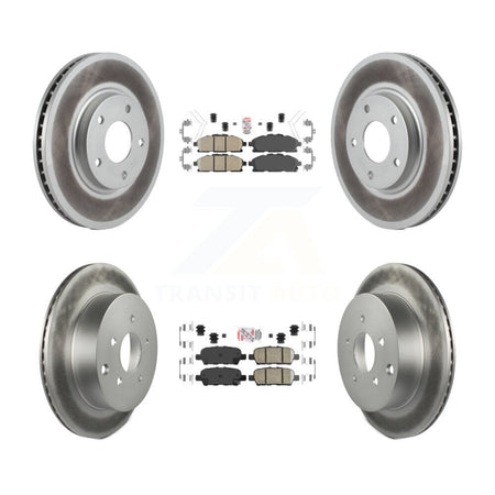 Front Rear Ceramic Pads And Coated Disc Brake Rotors Kit For 2011-2017 Nissan Quest KGA-101140