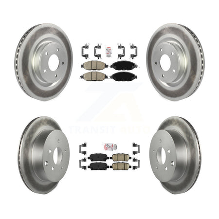 Front Rear Ceramic Pad Coated Brake Rotors Kit For Nissan Murano Pathfinder INFINITI JX35 KGA-101143