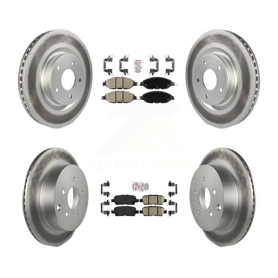 Front Rear Ceramic Pad Coated Brake Rotors Kit For Nissan Murano Pathfinder INFINITI JX35 KGA-101143