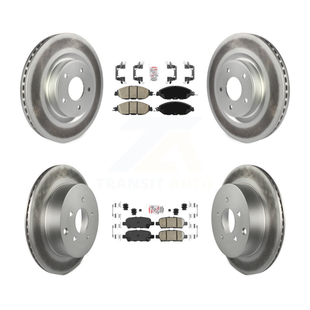 Front Rear Ceramic Pad Coated Brake Rotors Kit For Nissan Murano Pathfinder INFINITI JX35 KGA-101146