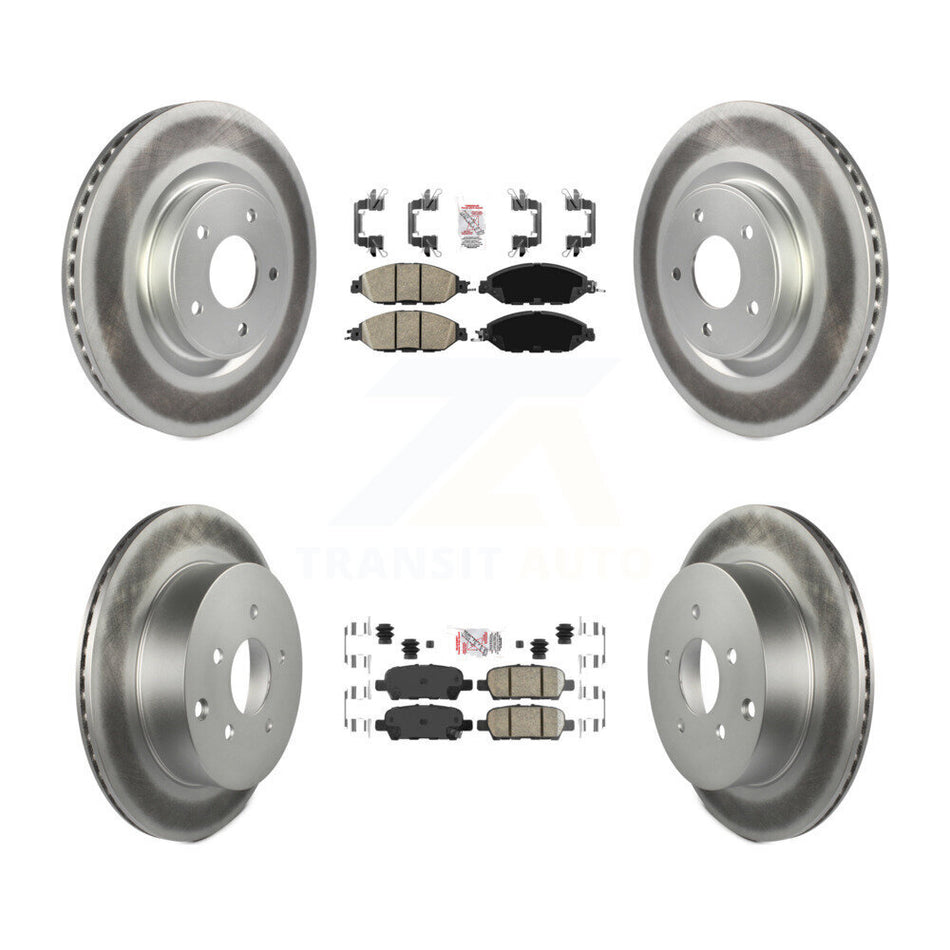 Front Rear Ceramic Pad Coated Brake Rotors Kit For Nissan Murano Pathfinder INFINITI JX35 KGA-101146