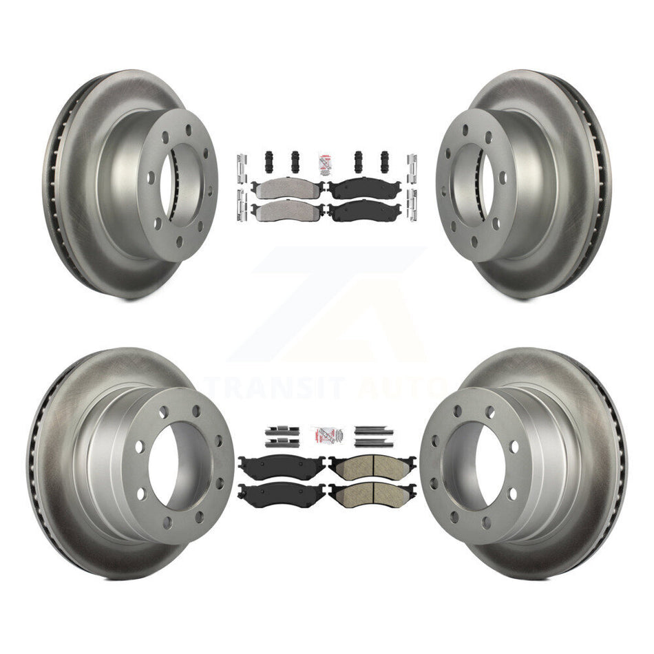 Front Rear Semi-Metallic Pad And Coated Disc Brake Rotor Kit For Dodge Ram 1500 3500 2500 KGA-101163