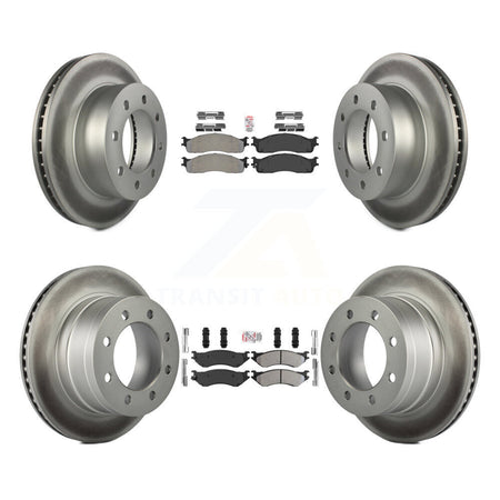Front Rear Semi-Metallic Pad And Coated Disc Brake Rotor Kit For Dodge Ram 1500 3500 2500 KGA-101164