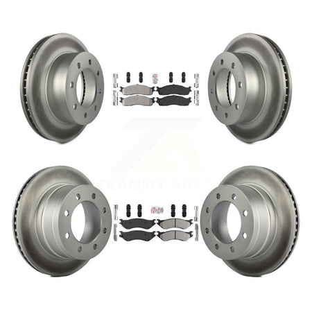 Front Rear Semi-Metallic Pad And Coated Disc Brake Rotor Kit For Dodge Ram 1500 3500 2500 KGA-101165
