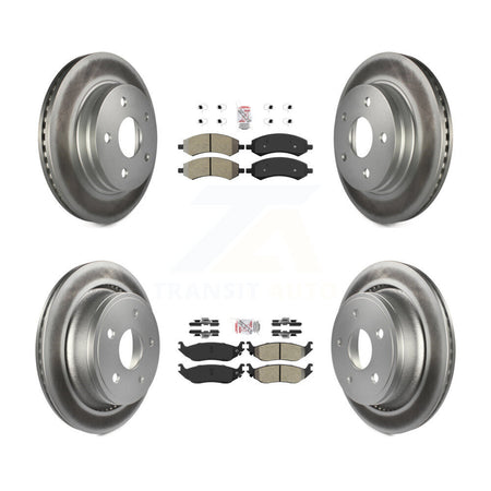 Front Rear Semi-Metallic Pad & Coated Brake Rotor Kit For Ram 1500 Classic Dodge Chrysler KGA-101177