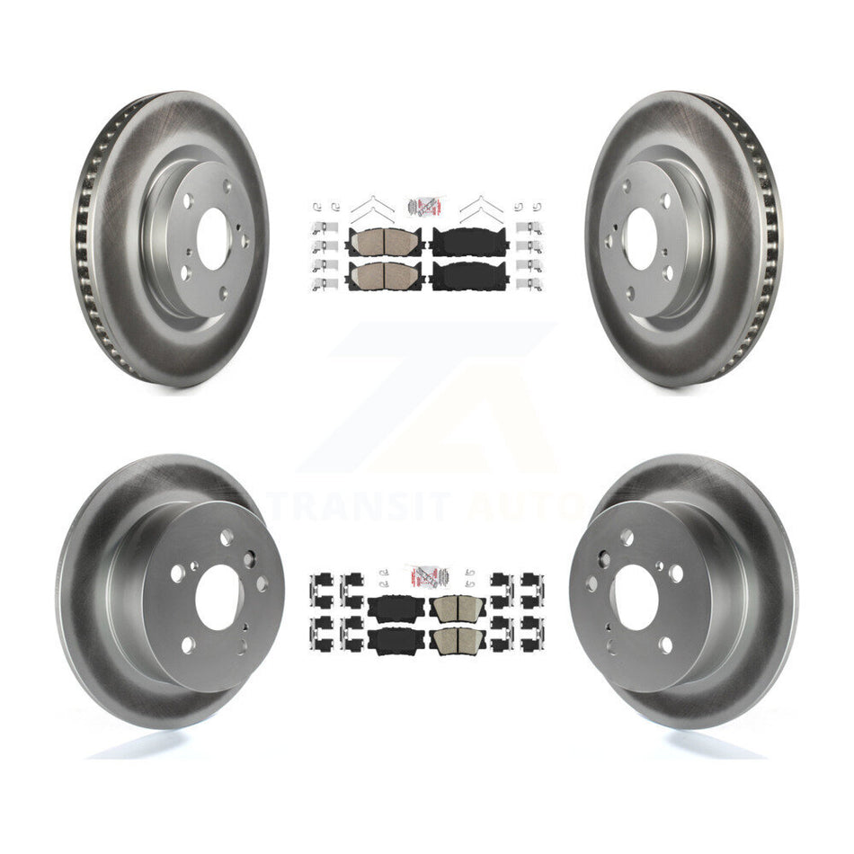 Front Rear Ceramic Pad & Coated Disc Brake Rotors Kit For Toyota Camry Lexus ES350 Avalon KGA-101178