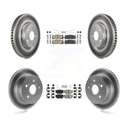Front Rear Ceramic Pad & Coated Disc Brake Rotors Kit For Toyota Camry Lexus ES350 Avalon KGA-101181