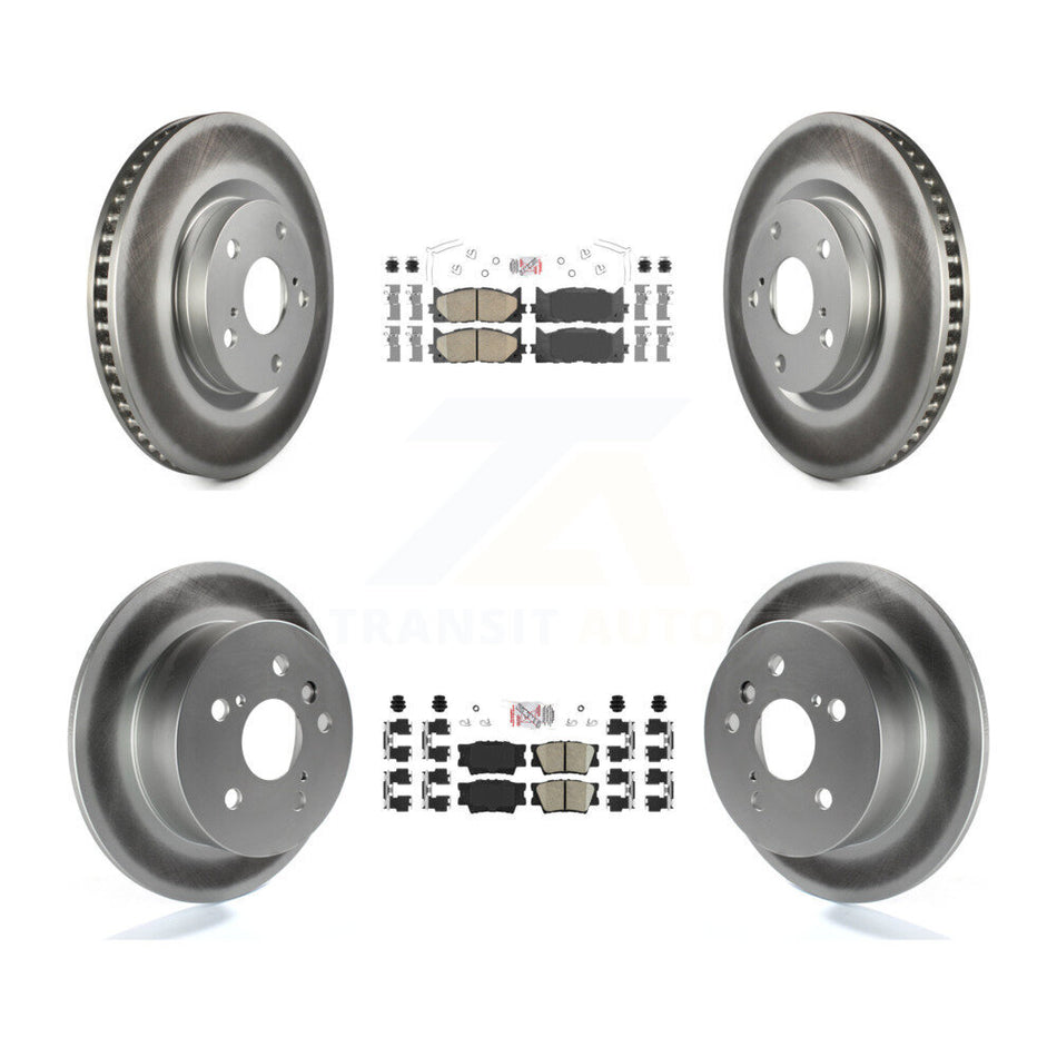 Front Rear Ceramic Pad & Coated Disc Brake Rotors Kit For Toyota Camry Lexus ES350 Avalon KGA-101181
