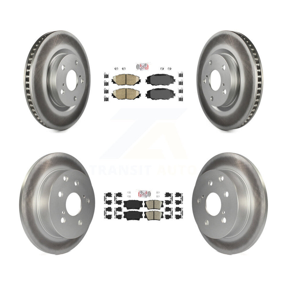 Front Rear Ceramic Pads And Coated Disc Brake Rotors Kit For Toyota RAV4 KGA-101187